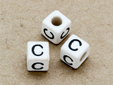 Ceramic Alphabet Bead "C" - 6mm (CER21)