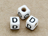 Ceramic Alphabet Bead "D" - 6mm (CER22)