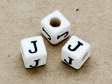Ceramic Alphabet Bead "J" - 6mm (CER28)