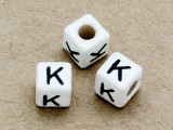 Ceramic Alphabet Bead "K" - 6mm (CER29)