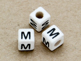 Ceramic Alphabet Bead "M" - 6mm (CER31)