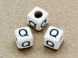 Ceramic Alphabet Bead "Q" - 6mm (CER35)