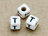 Ceramic Alphabet Bead "T" - 6mm (CER38)