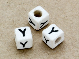 Ceramic Alphabet Bead "Y" - 6mm (CER43)
