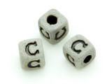 High-Fired Ceramic Alphabet Bead "C" - 8mm (CER47)