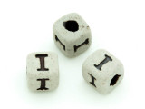 High-Fired Ceramic Alphabet Bead "I" - 8mm (CER53)