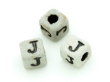 High-Fired Ceramic Alphabet Bead "J" - 8mm (CER54)