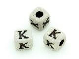 High-Fired Ceramic Alphabet Bead "K" - 8mm (CER55)