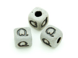 High-Fired Ceramic Alphabet Bead "Q" - 8mm (CER61)