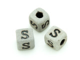High-Fired Ceramic Alphabet Bead "S" - 8mm (CER63)