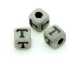 High-Fired Ceramic Alphabet Bead "T" - 8mm (CER64)