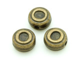 Brass Pewter Bead - O - Round 10mm (PB657)