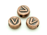 Copper Pewter Bead - V - Round 10mm (PB681)