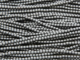 Silver Hematite Tube Gemstone Beads 1-2mm (GS3702)