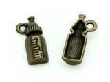 Brass Baby Bottle - Pewter Charm 17mm (PW1170)