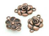 Copper Pewter Flower Connector 20mm (PB697)