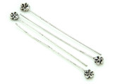 Pewter Flower Headpin 50mm (PB705)