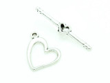 Pewter Heart Toggle Clasp 28mm (PB727)