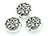 Pewter Bead - Ornate Cutout Coin 16mm (PB756)