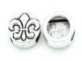 Pewter Bead Large Hole - Fleur-de-Lis 16mm (PB768)