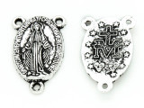 Miraculous Medal Connector - Pewter Pendant 23mm (PW791)
