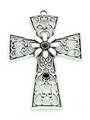 Floral Cross - Pewter Pendant 84mm (PW850)