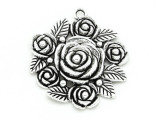 Roses - Pewter Pendant 62mm (PW851)