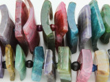 Multi-Color Agate Square Disc Gemstone Beads 14-26mm (GS3846)