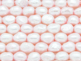 Light Pink Irregular Oval Pearl Beads 12mm - Large Hole (PRL174)