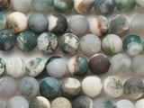 Matte Moss Agate Round Gemstone Beads 8mm (GS3972)