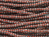 Red Brown w/Black & White Stripes Glass Trade Beads 4-5mm - Africa (AT7193)