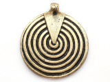 Brass Spiral Shield Tibetan Pendant 60mm (TB287)