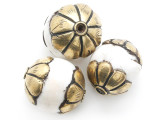 Conch Shell w/Brass Caps Tibetan Bead 20x18mm (TB516)