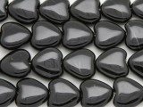 Black Agate Heart Gemstone Beads 16mm (GS4041)