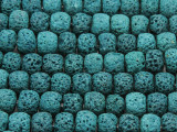 Teal Rondelle Lava Rock Beads 10mm (LAV134)