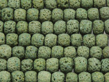Olive Green Rondelle Lava Rock Beads 10mm (LAV143)