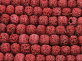 Cranberry Red Rondelle Lava Rock Beads 10mm (LAV144)