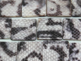 Purple Snakeskin Square Printed Shell Beads 25mm (SH541)
