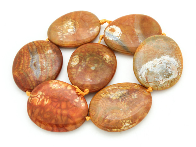 Tan Agate Slab Gemstone Beads 48-55mm (AS931) - Happy Mango Beads