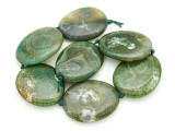 Green Agate Slab Gemstone Beads 53-55mm (AS936)