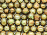 Olive Green Irregular Potato Pearl Beads 8-12mm (PRL196)