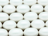 Ivory Oval Glass Pearl Beads 18-19mm (PG61)