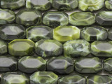 Green Faceted Rectangular Resin Beads 15mm (RES610)