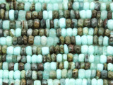 Peruvian Blue Opal Faceted Rondelle Gemstone Beads 5-6mm (GS4119)