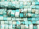 Turquoise & Natural Magnesite Cube Gemstone Beads 5-6mm (GS4143)