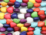 Multi-Color Howlite Heart Gemstone Beads 10mm (GS4161)