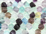 Rainbow Fluorite Rhomboid Gemstone Beads 8-9mm (GS4184)