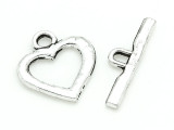 Pewter Heart Toggle Clasp 32mm (PB832)