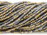 Matte Gray & Gold Crystal Glass Beads 2-3mm (CRY289)