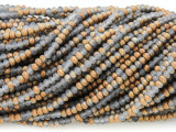 Matte Gray & Copper Crystal Glass Beads 2mm (CRY290)